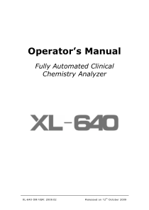XL-640 全自动生化分析仪操作手册（英文版）