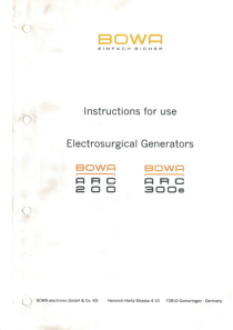 博威电刀用户手册BOWA ARC-300e Instructions for use