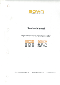 博威电刀维修手册BOWA ARC-300e Service Manual