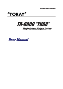 TR-8000 血液透析儀 Operation Manual英文