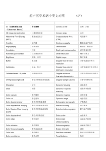 超声医学术语中英文对照 