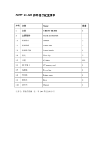 日本捷斯特HI-801配置清单