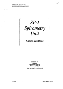席勒Schiller SPIROVIT SP-1 肺功能仪 维修手册