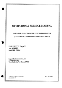 Impact 754M Ventilation System - Service manual