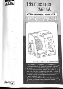 Acoma Pro-Vmk II Ventilator - User manual