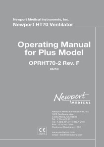 Newport HT-70 Ventilator - User manual