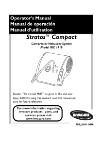 Invacare Stratos Compact Nebulizer - User manual