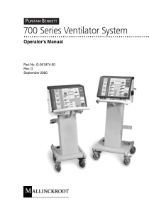 Puritan-Bennett 700 Ventilator - User manual