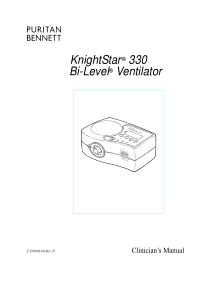 Puritan-Bennett Knightstar 330 BiPAP - Clinician's manual