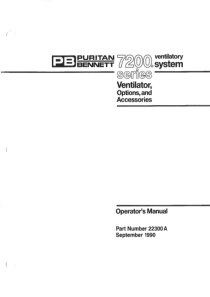 Puritan Bennett 7200 Ventilator - User manual