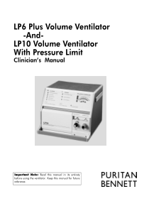 Puritan-Bennett LP6,LP10 Ventilator - User manual