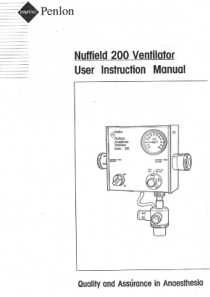Penlon Nuffield 200 Ventilator - User manual