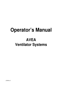 Viasys AVEA Ventilator - User manual