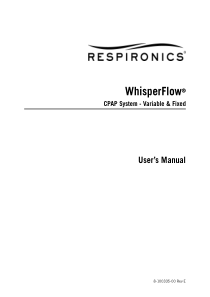 Respironics WhisperFlow CPAP - User manual