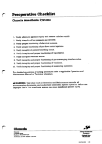 Ohmeda Modulus II Plus Anesthesia Machine - Service and user manual