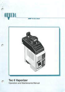 Ohmeda Tec 6 Vaporizer - User and maintenance manual