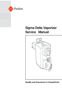 Penlon Sigma Delta Vaporizer - Service manual