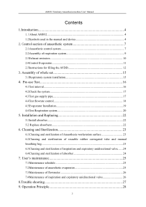 Beijing Eternity AM852 Veterinary Anaesthesia machine - User manual
