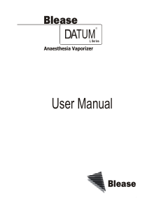 Blease Datum L Anaesthesia Vaporizer - User manual