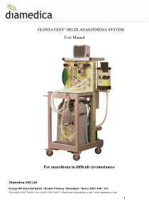 Diamedica Glostavent Helix Anaesthesia System - User manual