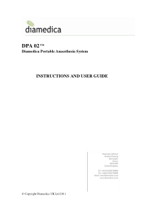 Diamedica DPA-02 Portable Anaesthesia System - Instruction manual