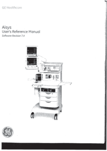 GE Aisys - User's reference manual