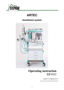 Stephan Artec Anaesthesia System 2010 - User manual