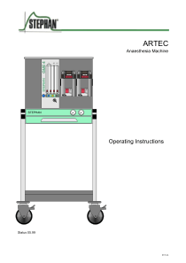 Stephan Artec Anaesthesia System 1999 - User manual