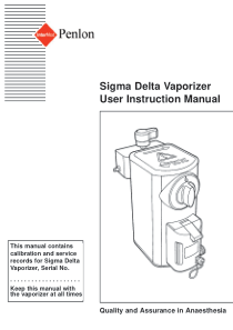 Penlon Sigma Delta Vaporizer - User manual