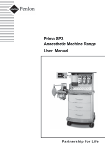 Penlon Prima SP3 Anaestthesia Machine - User manual