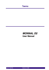 Taema Monnal D2 Anaesthesia Machine - Users manual