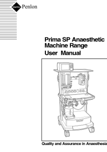 Penlon Prima SP Anaesthesia Machine - User manual