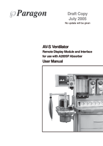 Penlon-Paragon AV-S-Ventilator - User manual