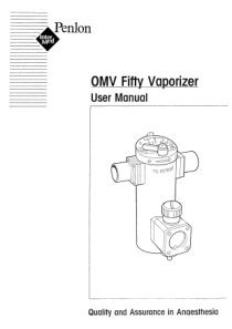 Penlon OMV Fifty Vaporizer - User manual
