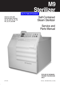 Midmark M9 Autoclave - Service manual