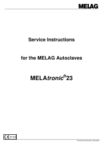 Melag 23 Autoclave - Maintenance manual