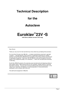 Melag Euroclav 23V-S - Technical description