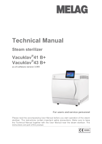 Melag Vacuklav 41B+, 43B+ Autoclave - Technical manual
