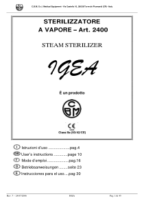 Igea 2400 Sterilizer - User and service manual