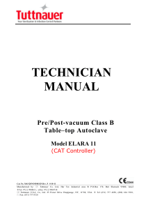 Tuttnauer Elara11 Autoclave - Service manual