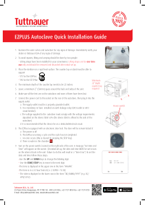 Tuttnauer EZPlus Autoclave - Quick installation guide