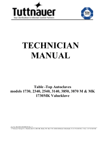 Tuttnauer M, MK-Series Autoclave - Service manual 2