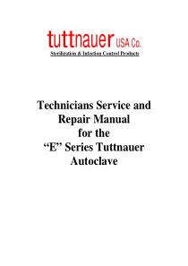 Tuttnauer E-Series Autoclave - Repair manual (2004)