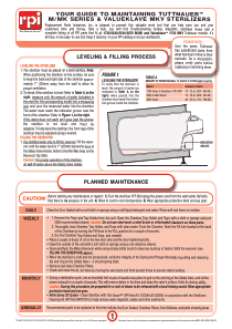 Tuttnauer M, Mk-Series Autoclave - Quick maintenance manual