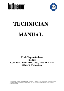 Tuttnauer M, MK-Series Autoclave - Service manual