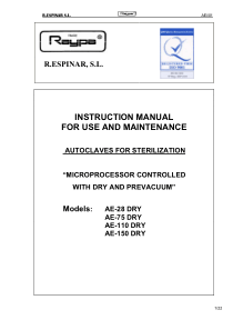 Raypa_Sterilizer_AE-28,75,110,150_-_Instruction_manual