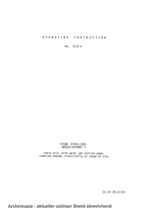 Webeco Automat V - Service manual