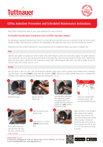 Tuttnauer EZPlus Autoclave - Quick maintenance guide