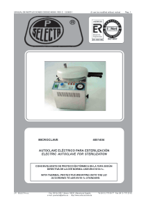 Selecta Microclave Autoclave - Service and user manual