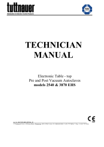 Tuttnauer EHS-Series Autoclave - Service manual